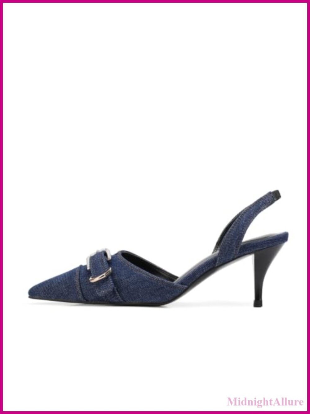 Kitten Heel Slingback Pumps Pointed Toe Slip On Dress Shoes